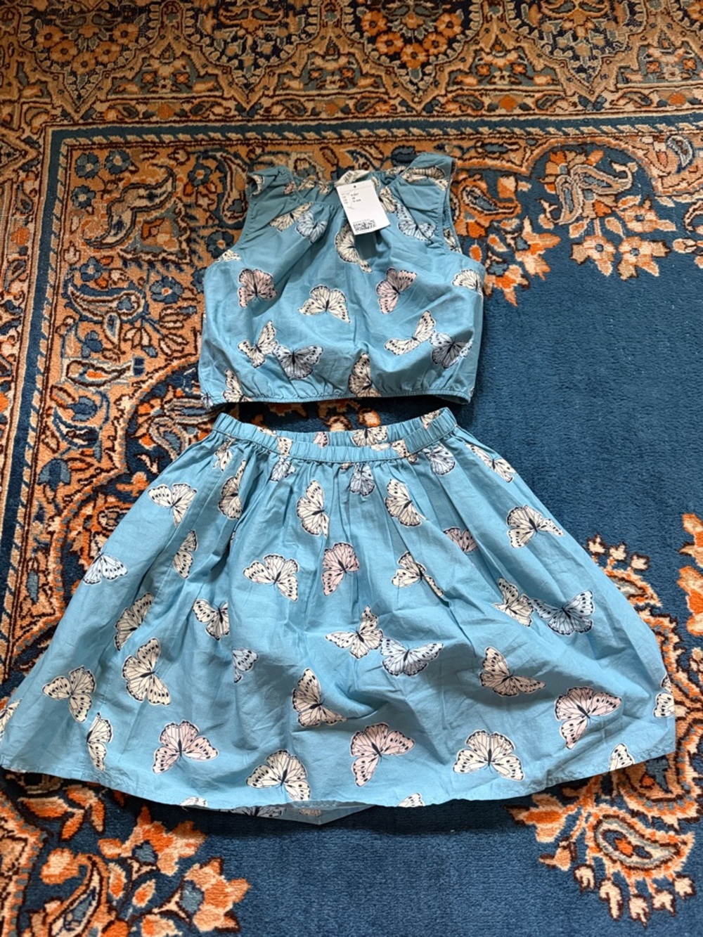 New H&M Girls Shirt and Skirt Set Sz 9-10